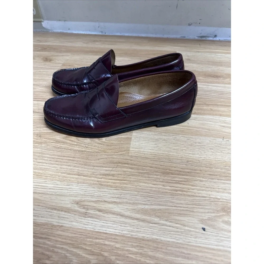 GH Bass Weejuns Penny Loafers Mens 12 D Burgundy Leather Slip On Shoes USA